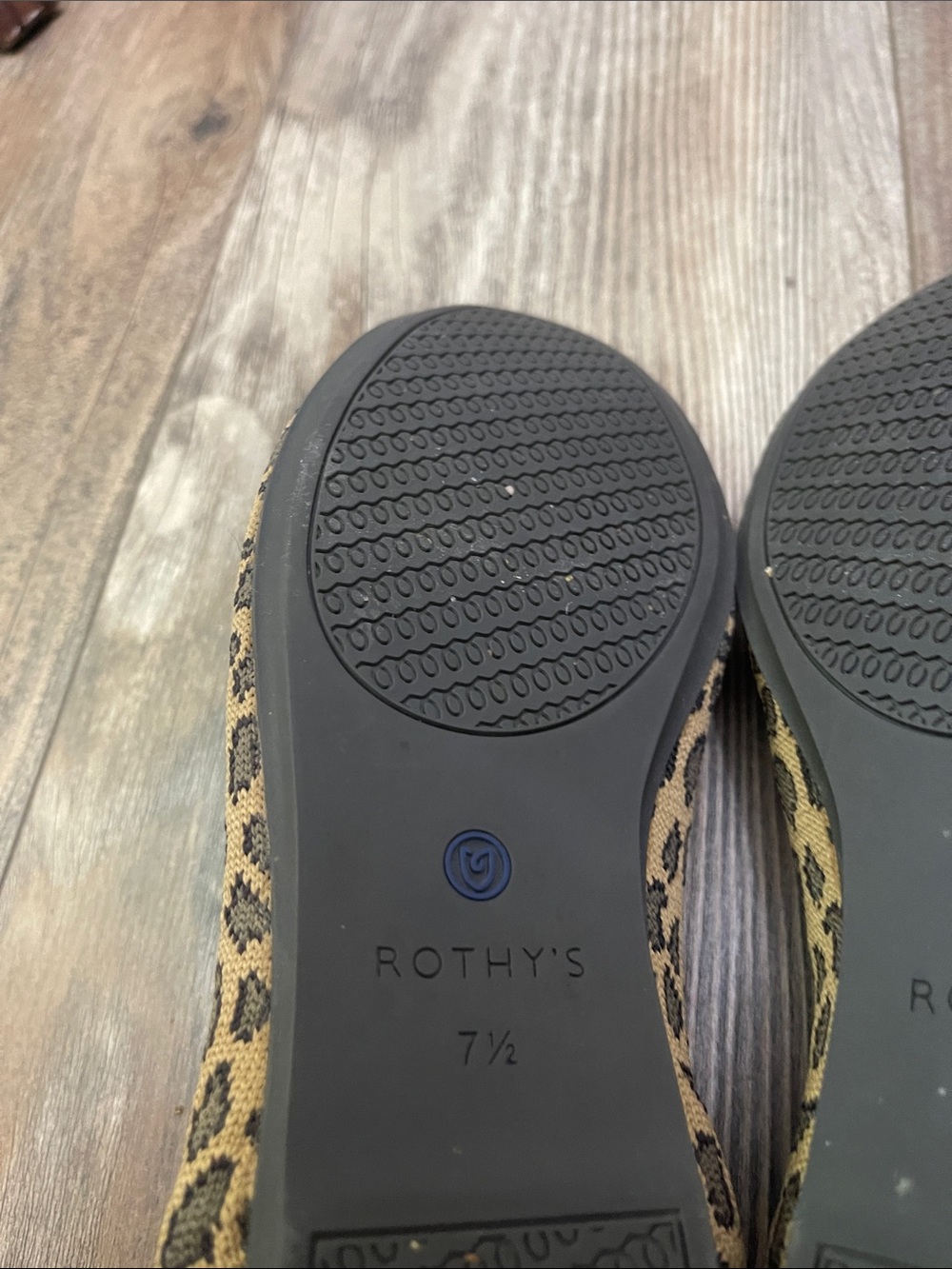 Rothy's Leopard-Print Slip-On Flats with Blue Trim - Picture 8 of 8